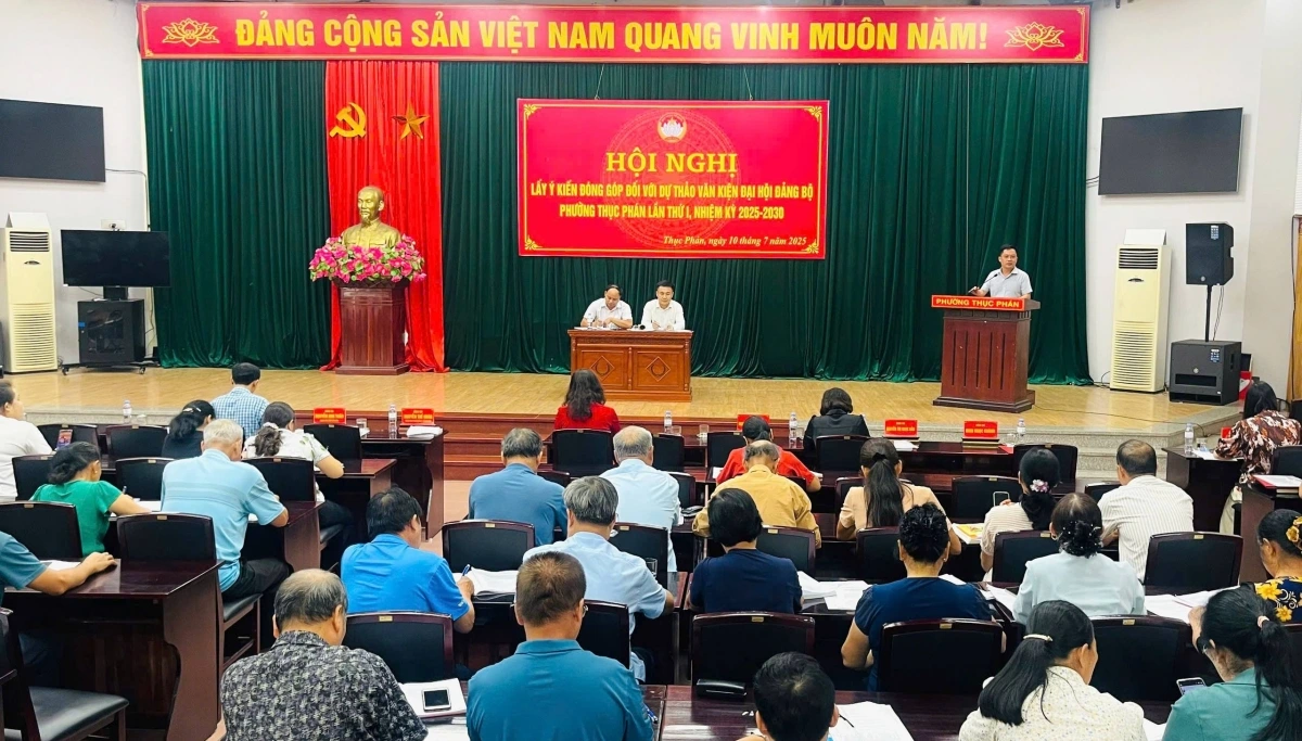 MTTQ phường Thục Phán, Cao Bằng tổ chức lấy ý kiến đóng góp cho dự thảo văn kiện ĐH Đảng bộ phường.