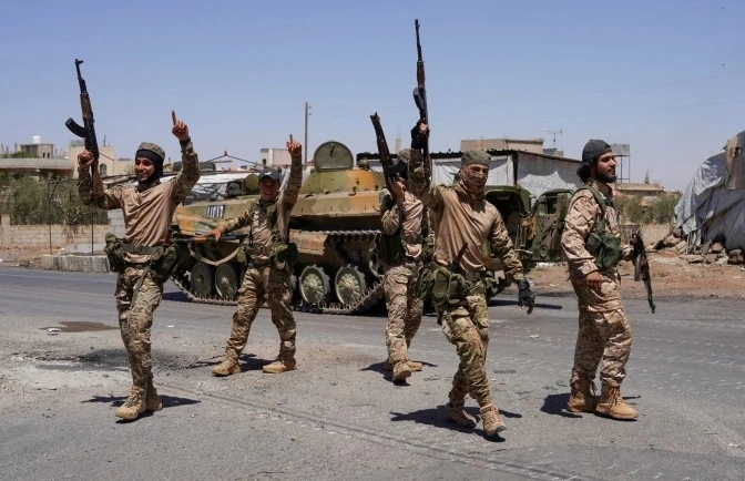 Lực lượng an ninh Syria ở thành phố Sweida, tỉnh Sweida. (Ảnh: Reuters)