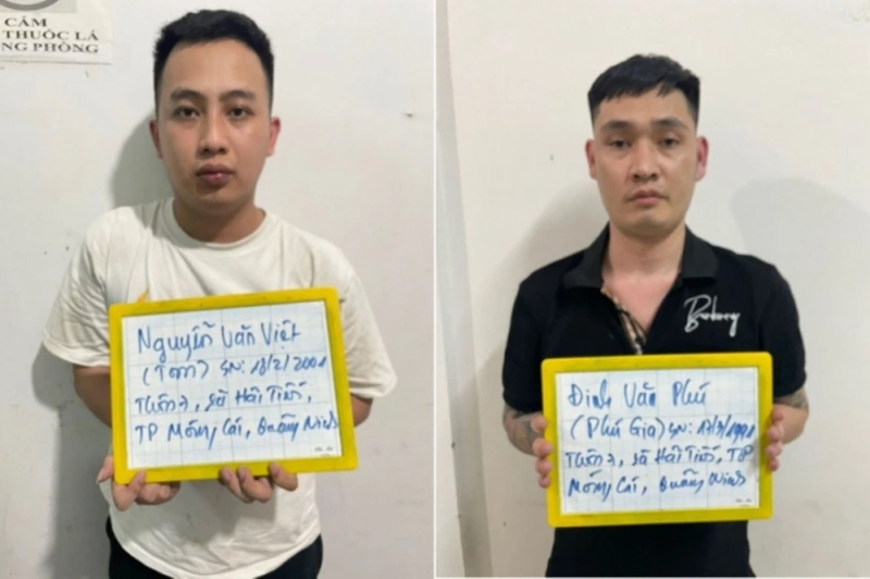 Các đối tượng lừa đảo qua mạng bị Công an Tây Ninh bắt giữ.