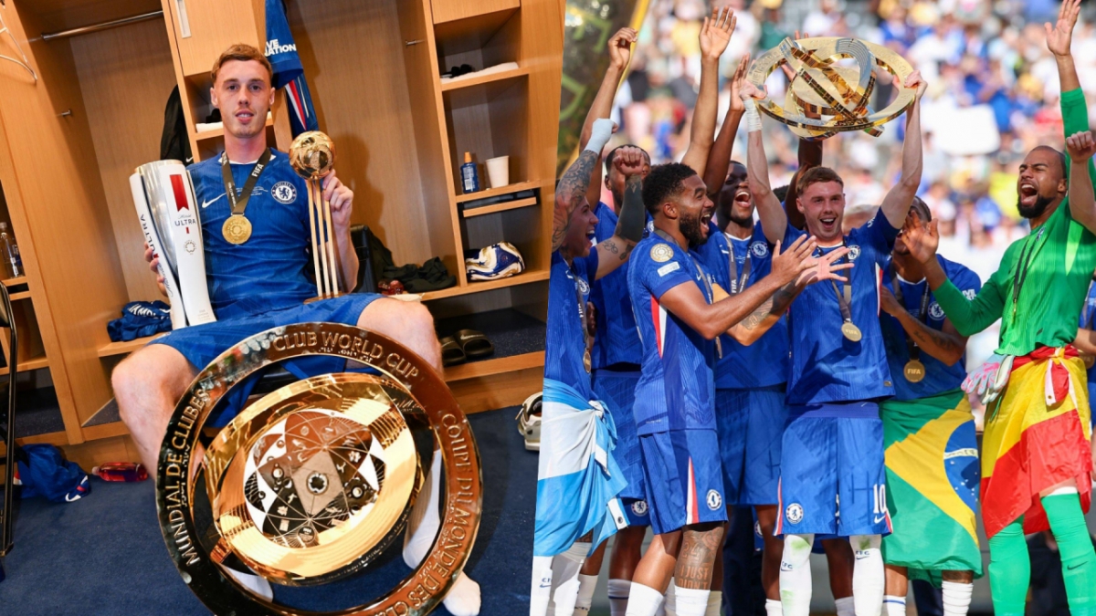 Cole Palmer ăn mừng với chức vô địch FIFA Club World Cup 2025. (Ảnh: Getty)