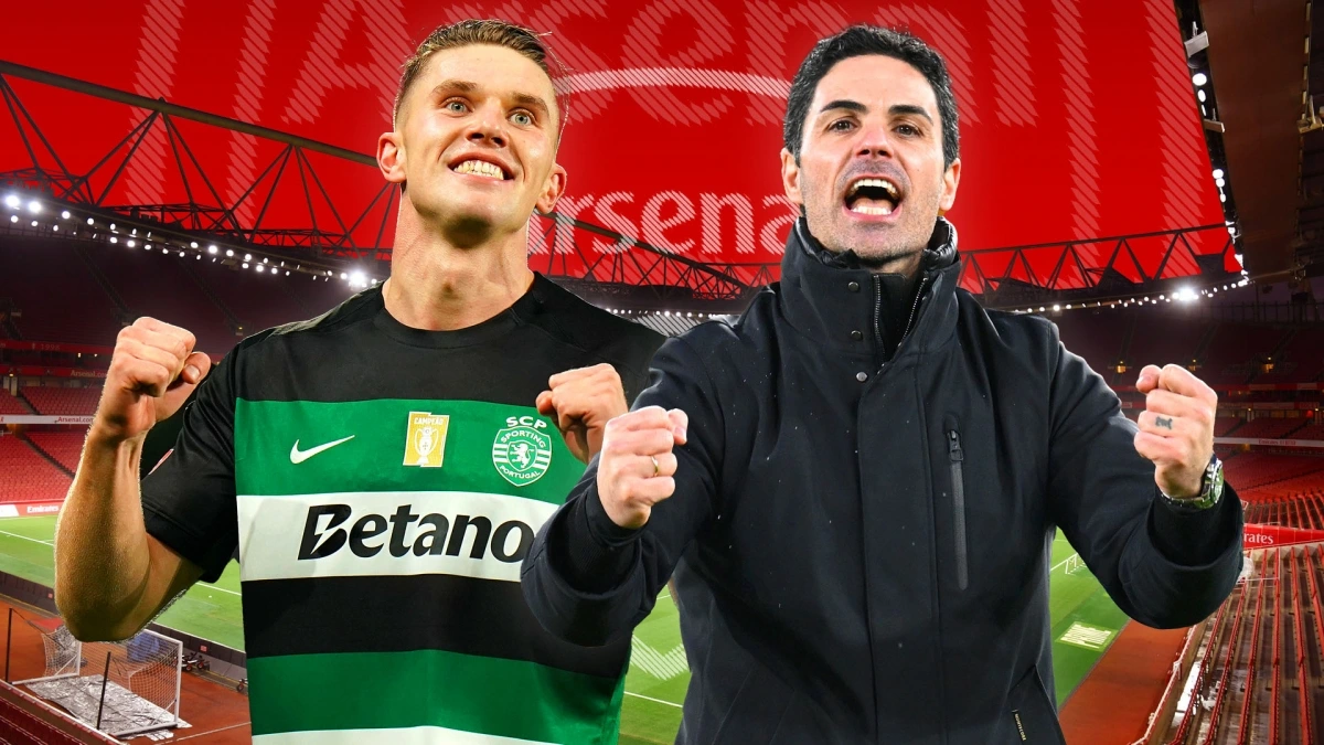 Arsenal sắp có chữ ký của tiền đạo Viktor Gyokeres từ Sporting. (Ảnh: The Sun)