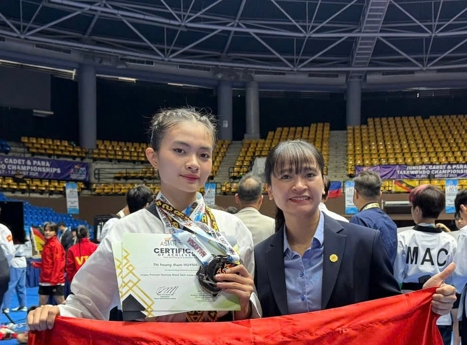 Nguyen Thi Le Kim named as the best female coach at the Asian Junior Taekwondo Championships
(Photo: baolamdong.vn)