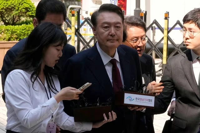Cựu Tổng thống Hàn Quốc trước khi bị bắt giữ lần thứ 2. (Ảnh: Reuters)