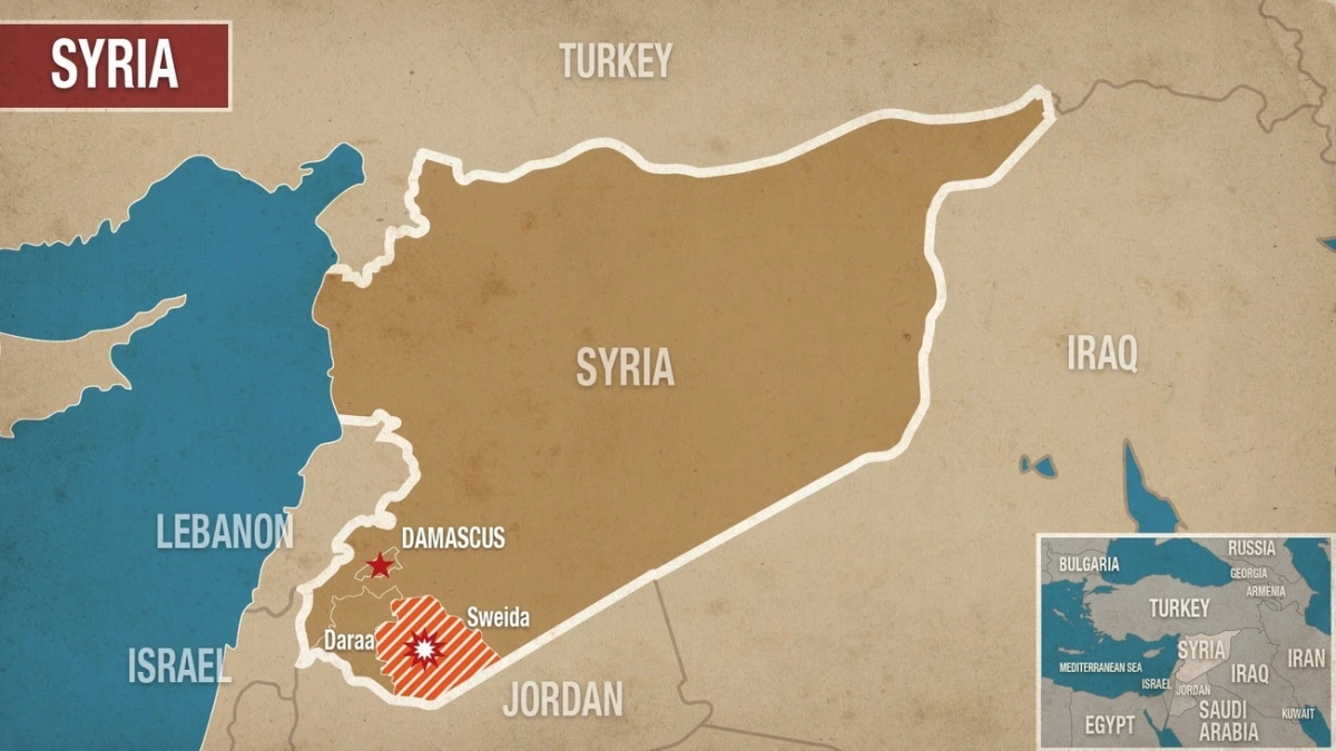 Sweida nằm ở miền Nam Syria, gần Israel. (Ảnh: The New Arab)