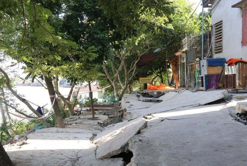 Đê hữu Cầu. (Ảnh: Thanh Thương/TTXVN)
