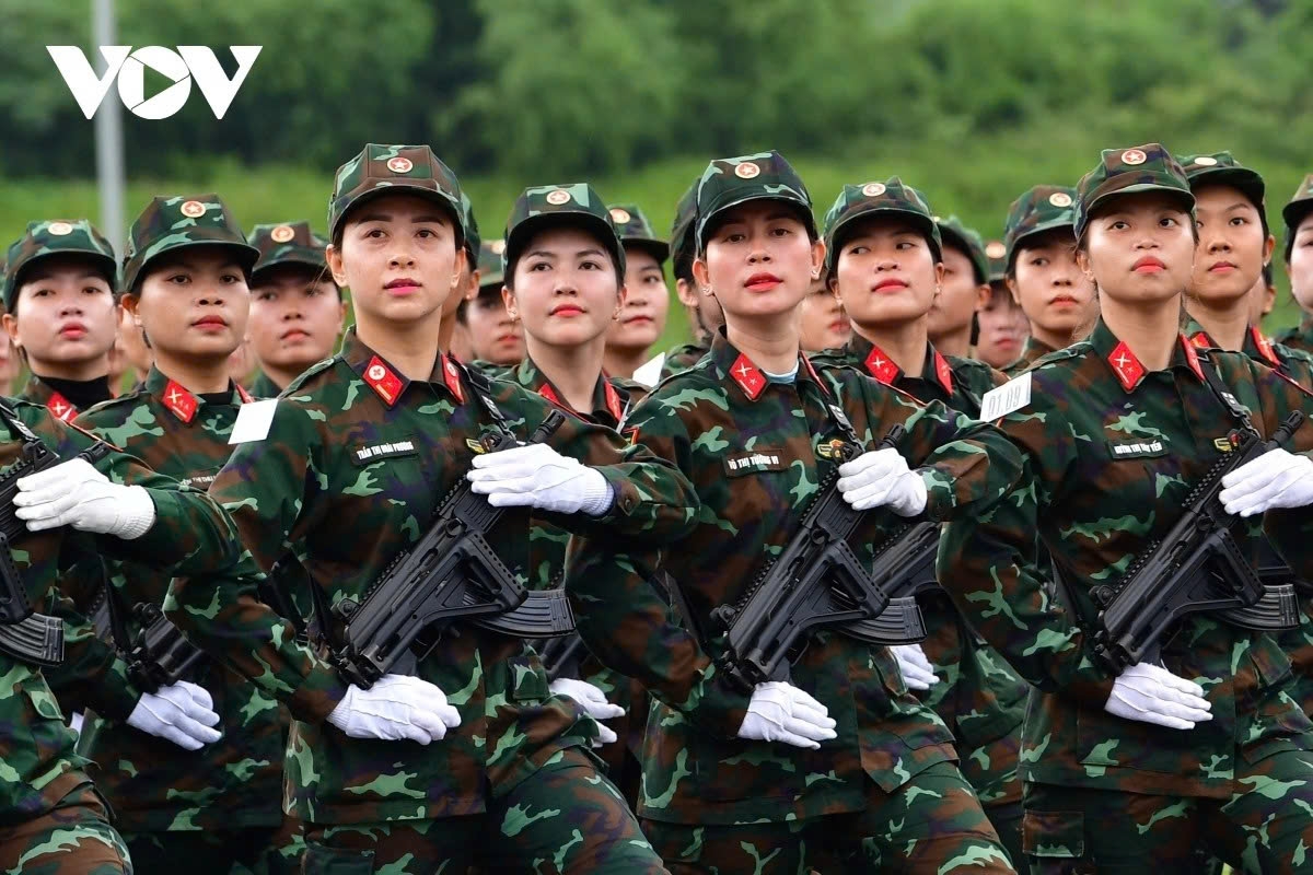 Các đơn vị tham gia hợp luyện, chuẩn bị cho lễ diễu binh mừng Quốc khánh 2/9.