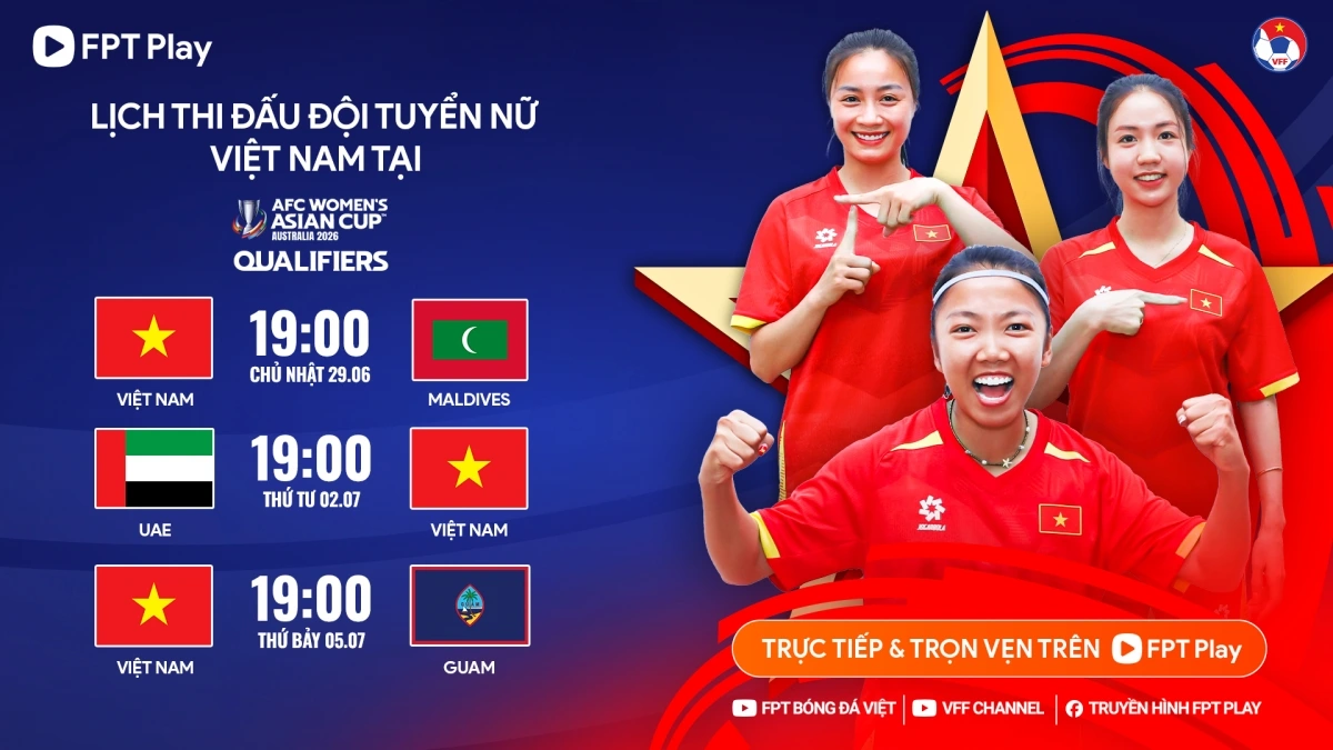 ĐT nữ Việt Nam sẽ gặp ĐT nữ Guam vào ngày 5/7.