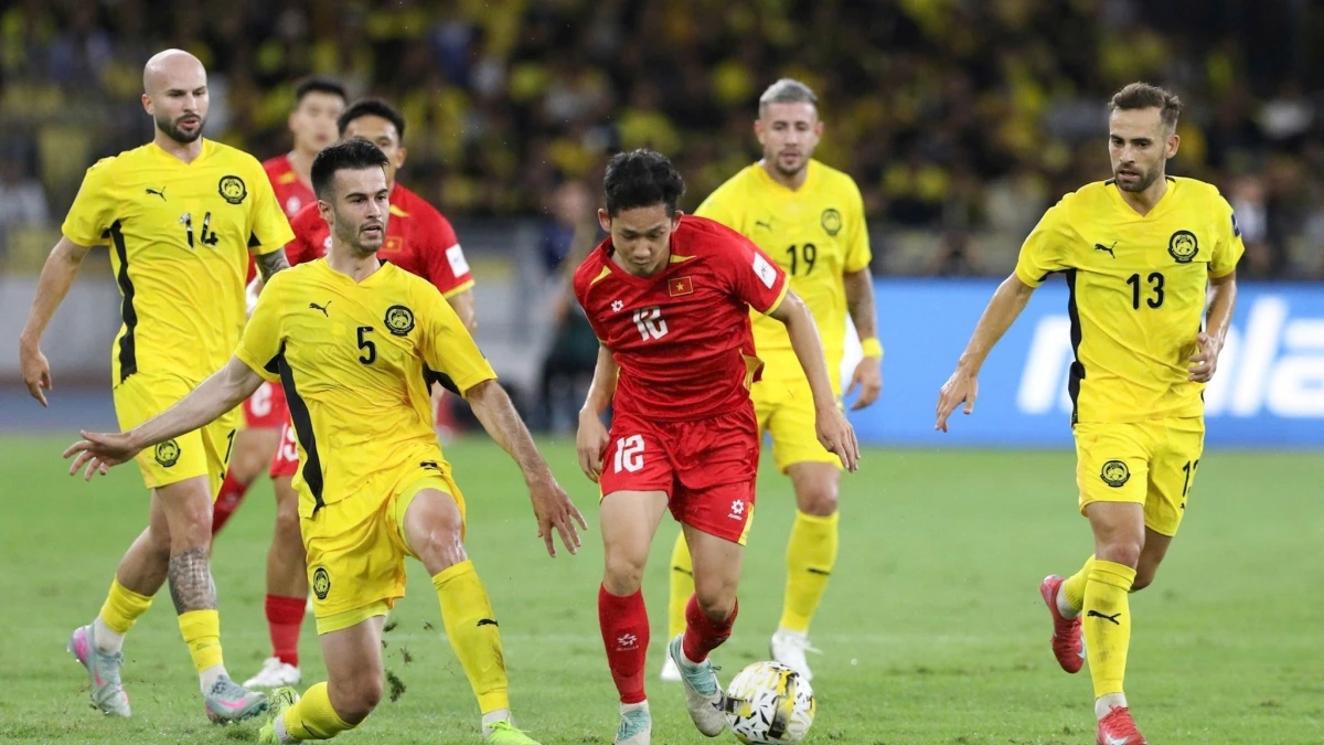 ĐT Việt Nam nhận trận thua đậm 0-4 trước ĐT Malaysia ở vòng loại cuối Asian Cup 2027. (Ảnh: VFF)