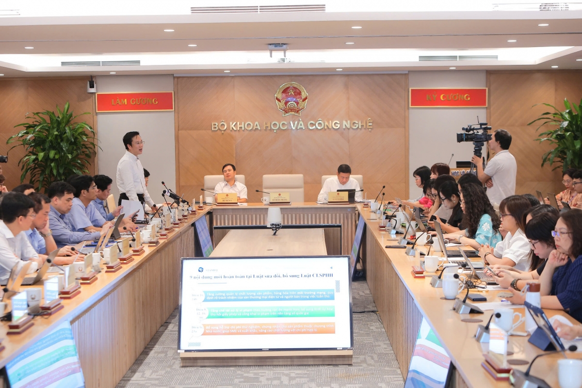 Toàn cảnh buổi họp báo (Ảnh: Bộ KH&amp;CN)