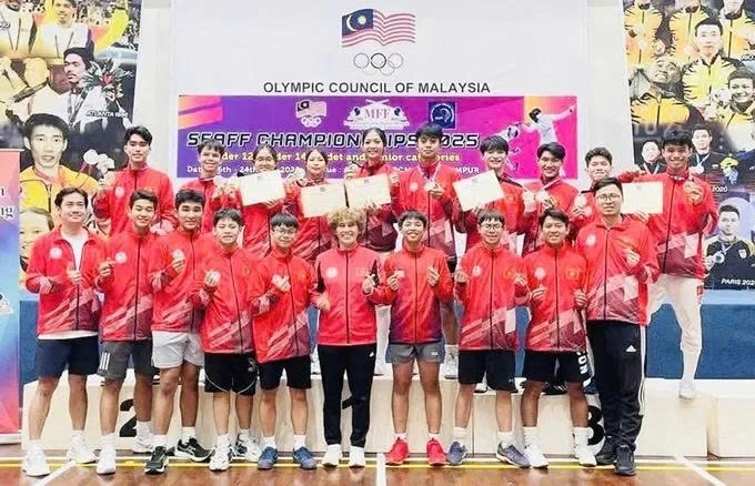 Vietnam wins four gold medals in the SEAFF Cadet and Junior Championships 2025. (Photo: Vietnam fencing team)