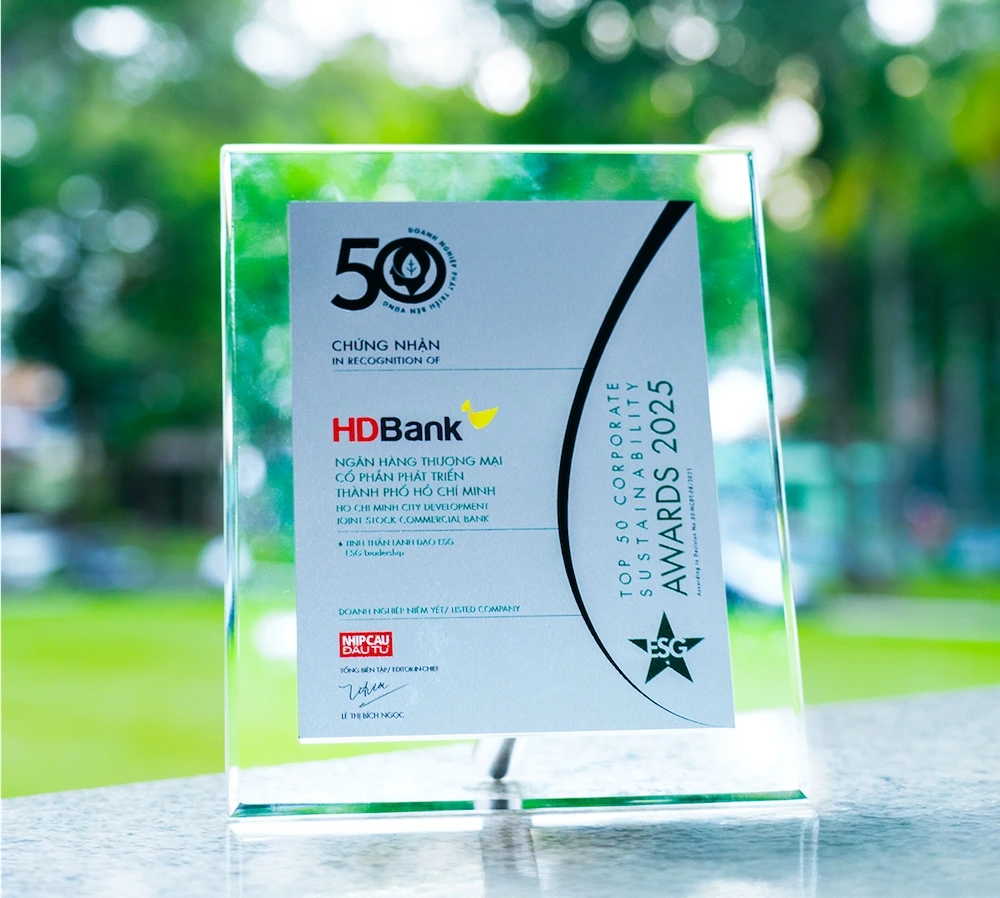 HDBank lần thứ ba liên tiếp được vinh danh trong Top 50 Doanh nghiệp Phát triển bền vững tiêu biểu Việt Nam
