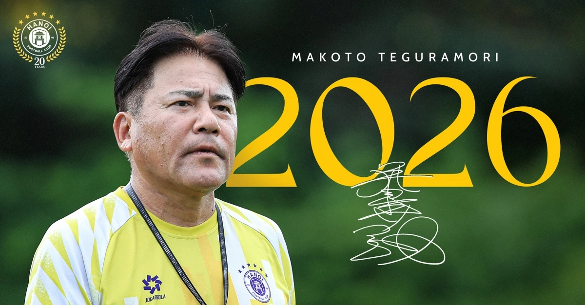 Hà Nội FC ký gia hạn hợp đồng với HLV Makoto Teguramori.