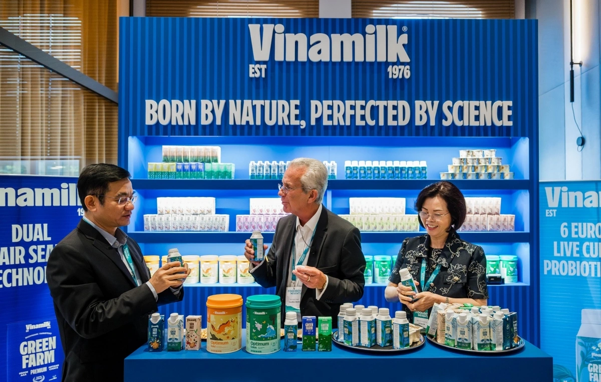Vinamilk giới thiệu nhiều sản phẩm mới với các ứng dụng công nghệ đột phá tại tại Hội nghị Sữa Toàn cầu 2025 (Ảnh: An Minh)