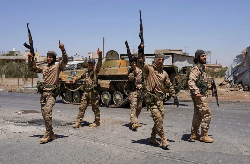 Lực lượng an ninh Syria tại thành phố Sweida, miền nam Druze. Ảnh: Reuters
