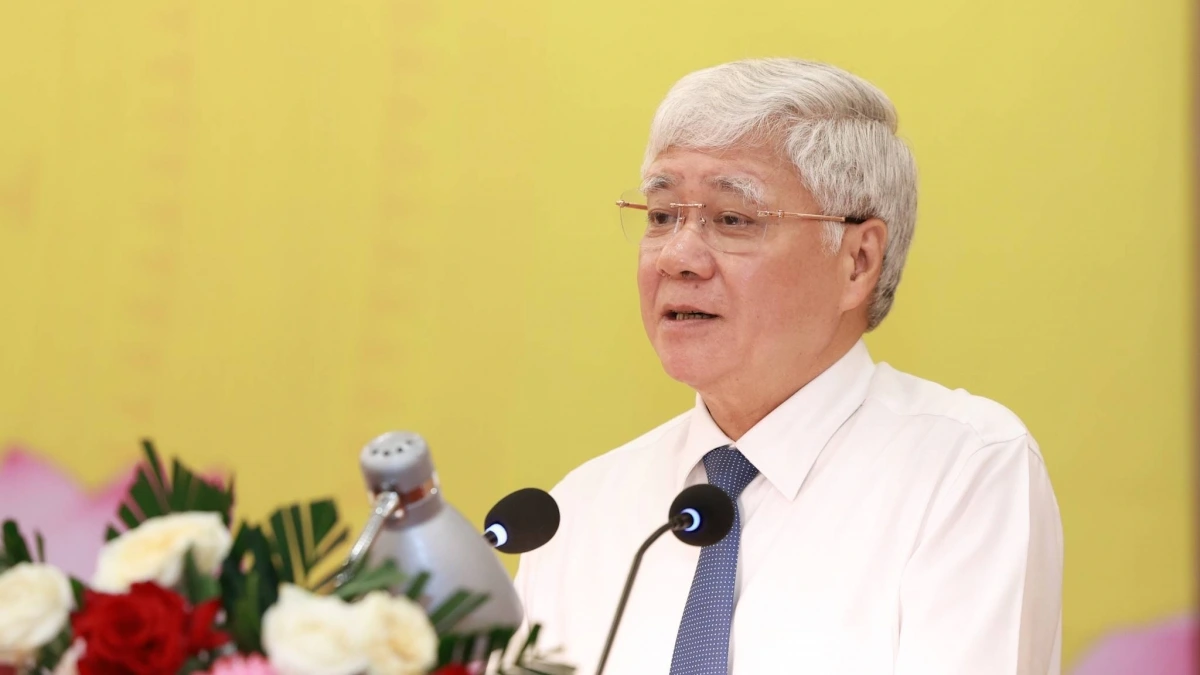 Ủy viên Bộ Chính trị, Bí thư Trung ương Đảng, Chủ tịch Ủy ban Trung ương MTTQ Việt Nam Đỗ Văn Chiến. ảnh: Quang Vinh