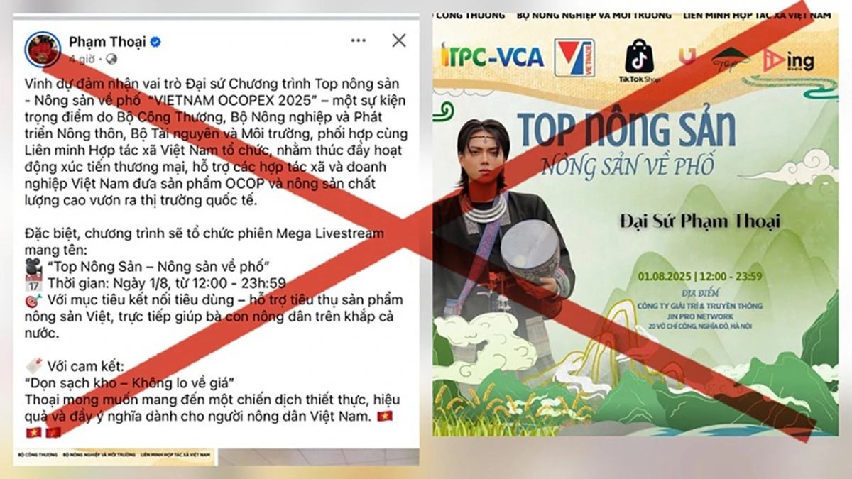 Thông tin Phạm Thoại làm Đại sứ VIETNAM OCOPEX 2025 là sai sự thật