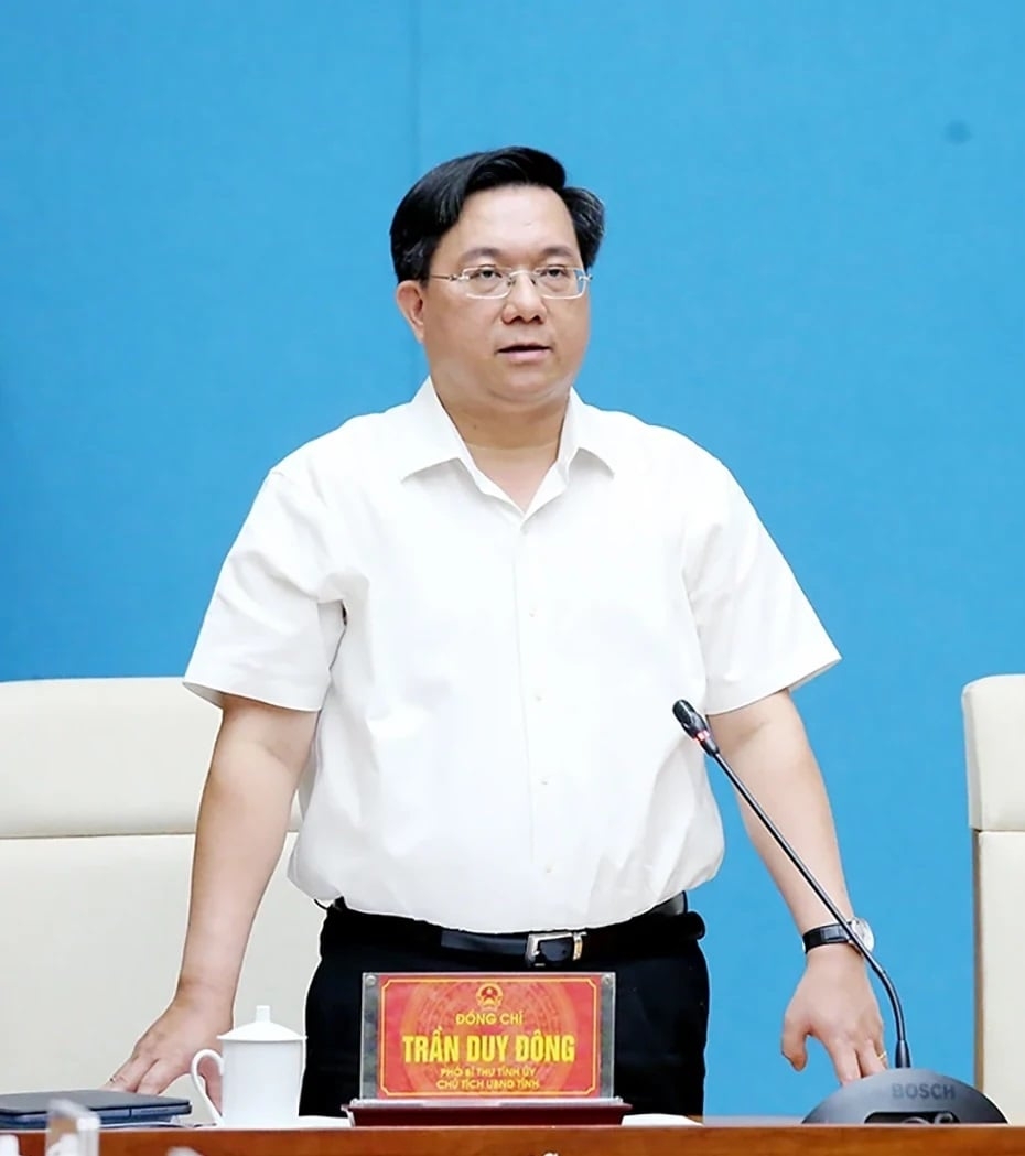 Chủ tịch UBND tỉnh Phú Thọ Trần Duy Đông chủ trì hội nghị chỉ đạo công tác GPMB dự án đường sắt Lào Cai - Hà Nội - Hải Phòng. Ảnh: phutho.gov.
