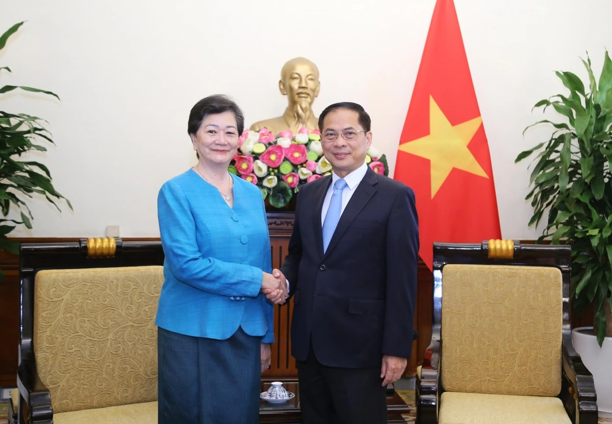 Phó Thủ tướng, Bộ trưởng Ngoại giao Bùi Thanh Sơn đã tiếp Đại sứ đặc mệnh toàn quyền Vương quốc Campuchia.