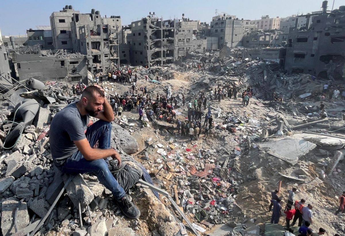 Cảnh đổ nát sau ở Gaza sau cuộc xung đột Isreal-Hamas. Ảnh: Reuters