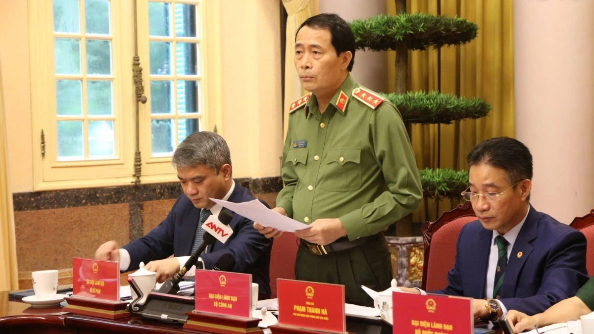 Thượng tướng Lê Quốc Hùng – Thứ trưởng Bộ Công an thông tin tại cuộc họp báo