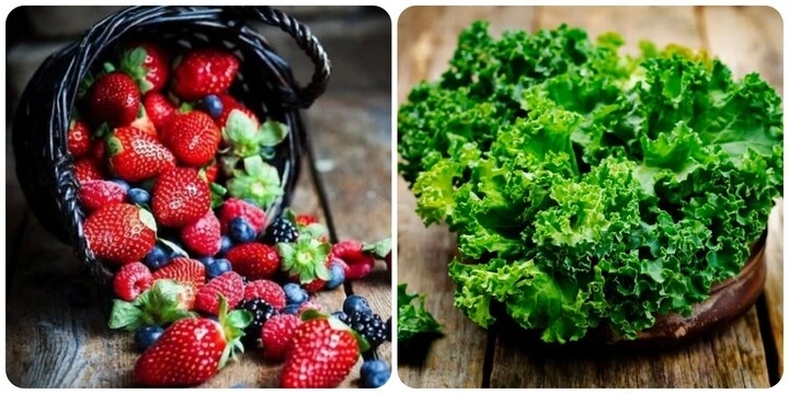 Quả mọng và rau họ cải là những thực phẩm rất tốt cho sức khoẻ