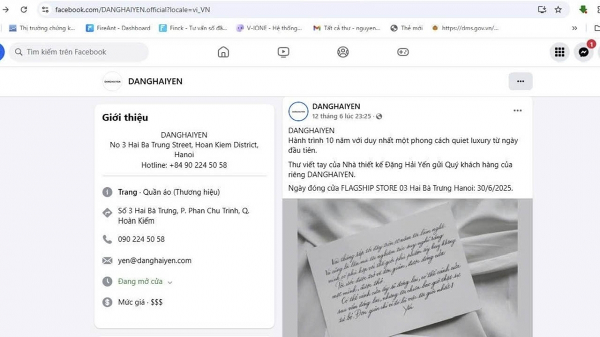 Thương hiệu Việt DANGHAIYEN, với 10 năm có mặt trên thị trường đã rút lui khỏi thị trường tại Hà Nội.