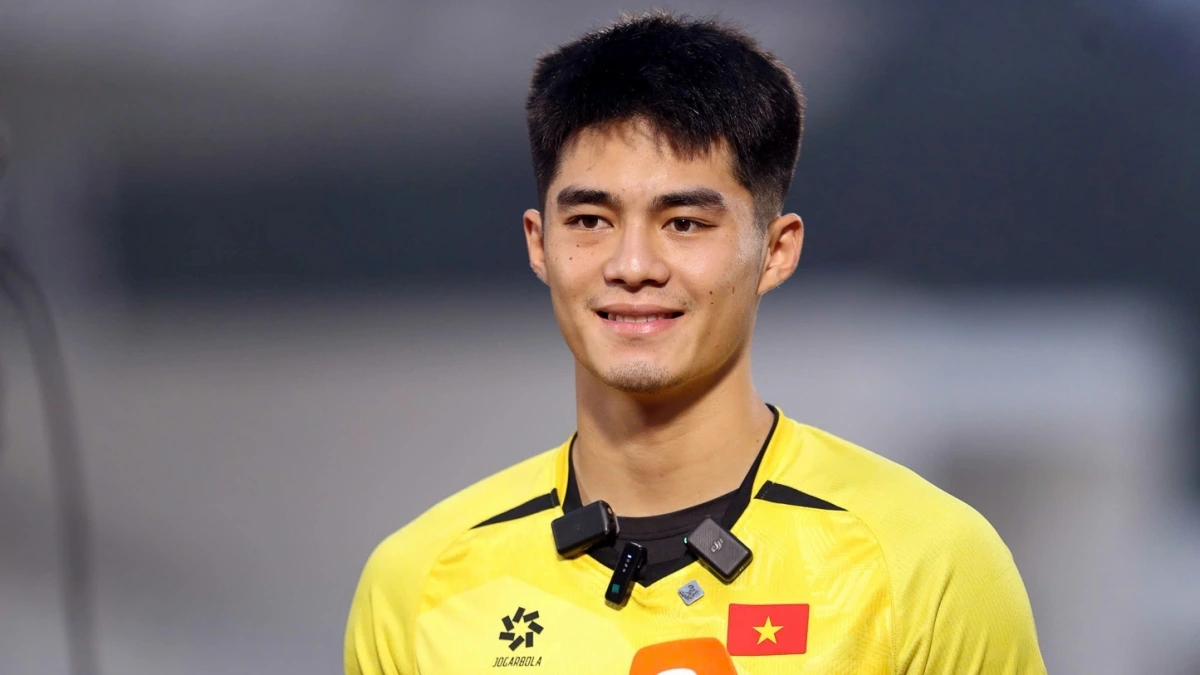 Thủ môn Trần Trung Kiên quyết tâm cùng U23 Việt Nam đánh bại U23 Lào. (Ảnh: VFF)