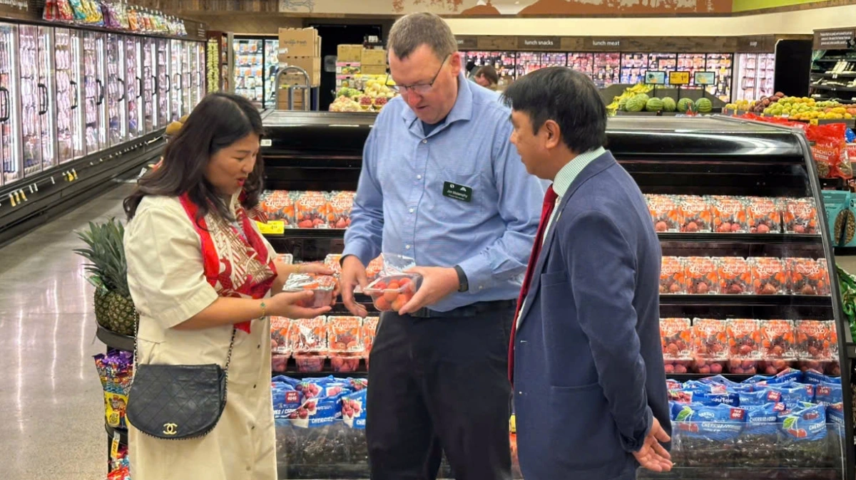 Lần đầu tiên quả vải của Việt Nam đã lên kệ hàng của Costco - chuỗi siêu thị bán lẻ lớn nhất nước Mỹ