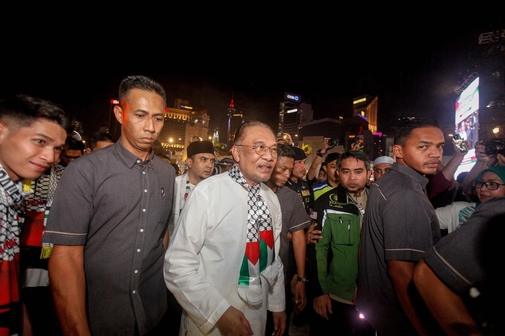 Thủ tướng Malaysia tham gia cuộc mít tinh "Malaysia ủng hộ dải Gaza" ở Quảng trường độc lập ngày 24/8. Nguồn: Malay Mail