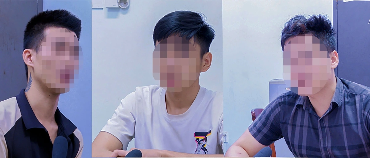 Ba công dân của Vĩnh Long vừa được đưa về từ Campuchia (Ảnh: Công an Vĩnh Long)