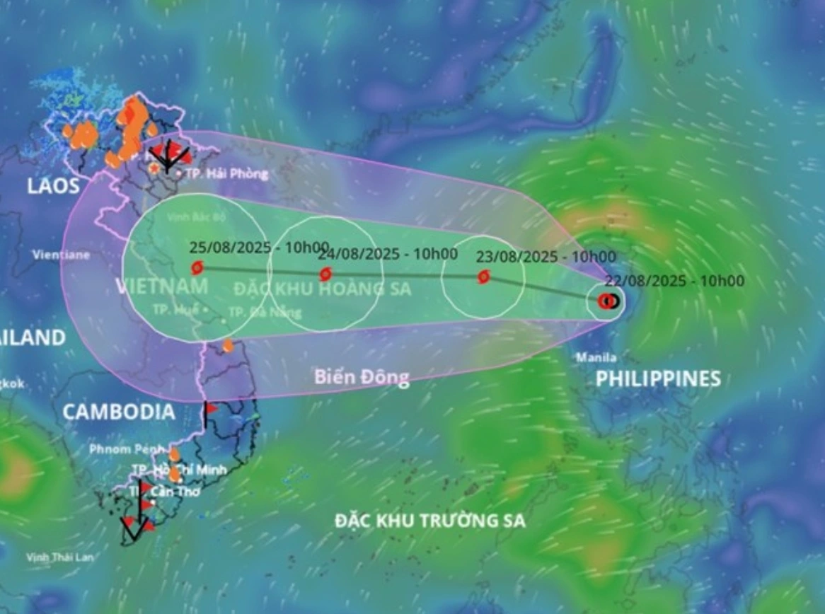 Hướng di chuyển cơn bão số 5 (KAJIKI)
