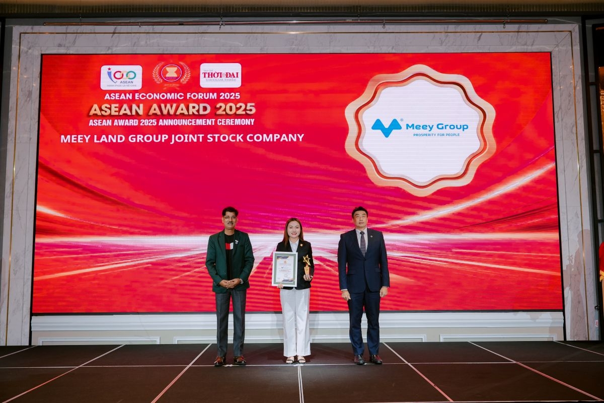 Meey Group nhận giải thưởng Top 10 Thương hiệu Tiêu biểu ASEAN 2025 (Ảnh: Meey Group)