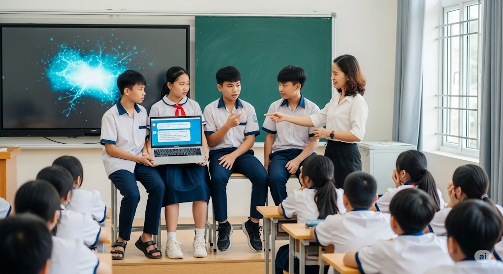 Đã đến lúc kỹ năng số cần được xem là một phần không thể thiếu trong giáo dục phổ thông (Ảnh minh họa: Gemini AI)