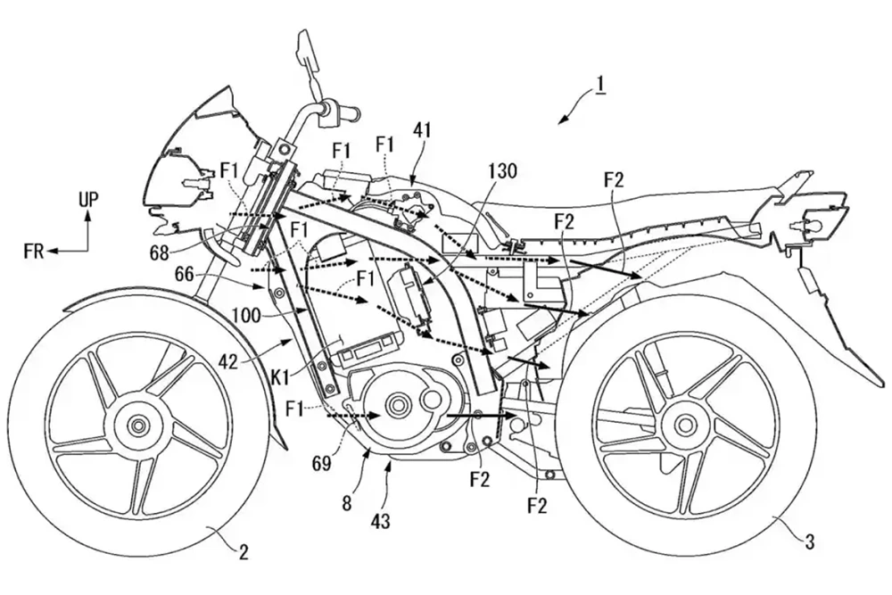 Một hình ảnh trong loạt bằng sáng chế xe điện giá rẻ mà Honda vừa tiết lộ.