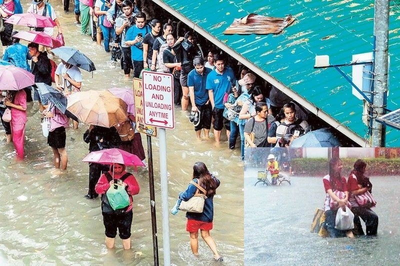 Nhiều khu vực ngập lụt do tác động của áp thấp nhiệt đới Isang. Nguồn: Philstar
