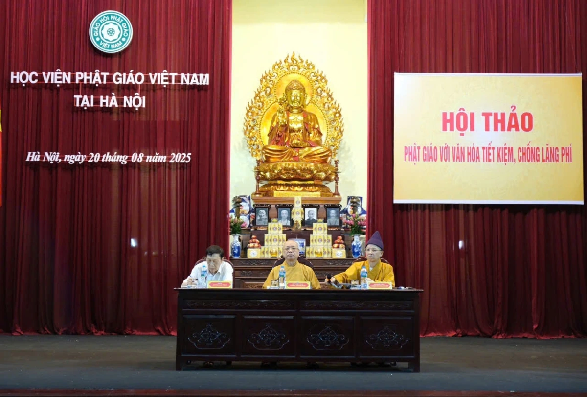 Hội thảo "Phật giáo với văn hóa tiết kiệm, chống lãng phí" diễn ra tối 20/8.