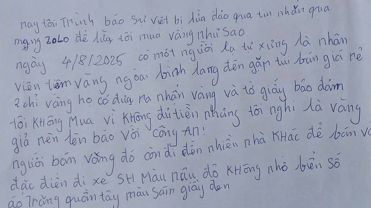 Đơn trình báo của người dân 