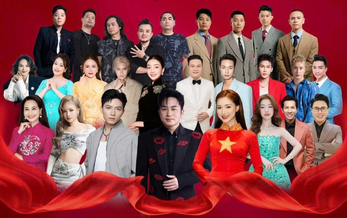 Dàn nghệ sĩ tham gia chương trình. Ảnh: BTC