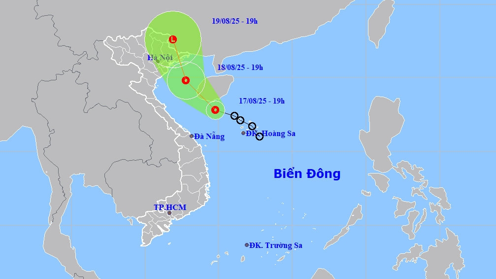 Vị trí và hướng đi của áp thấp nhiệt đới