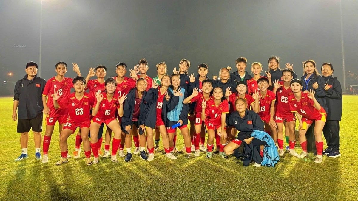 U16 nữ Việt Nam có trận ra quân ấn tượng tại giải vô địch U16 nữ Đông Nam Á 2025. (Ảnh: VFF)
