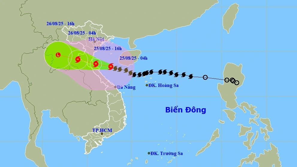 Vị trí và hướng đi của bão số 5