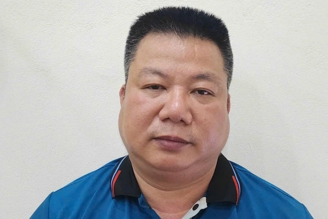 Bùi Trường Sơn tại cơ quan công an. (Ảnh: Công an cung cấp)