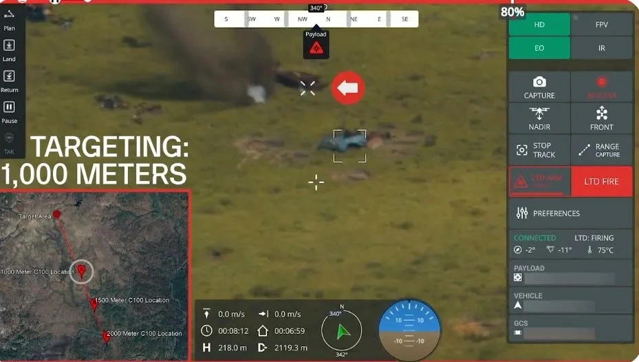 UAV C100 của PDW chỉ thị mục tiêu mặt đất cho tiêm kích F-35A. Ảnh: PDW