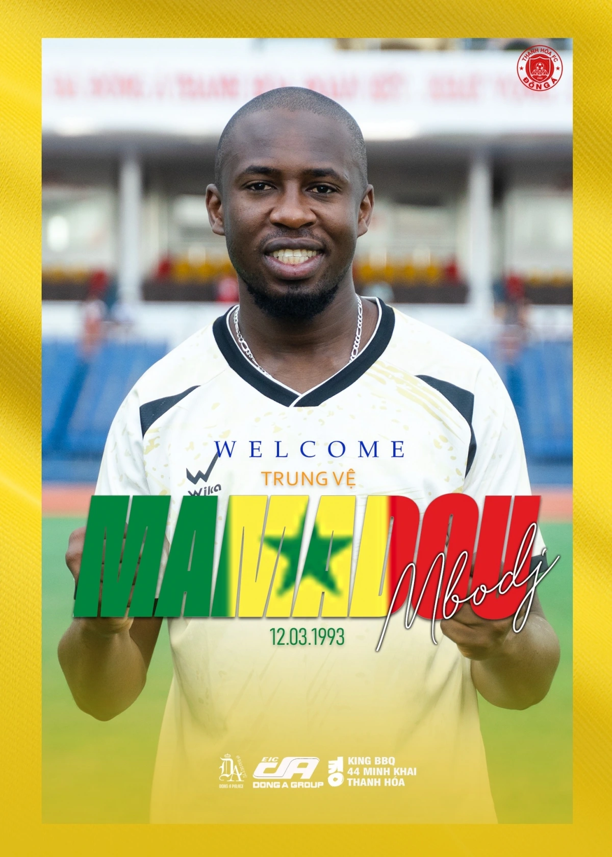Pape Mamadou Mbodj đầu quân cho CLB Thanh Hóa.
