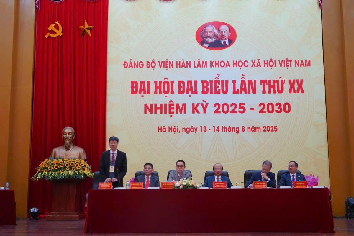 Chiều 13/8, Đảng bộ Viện Hàn lâm Khoa học xã hội Việt Nam tổ chức Đại hội Đại biểu lần thứ 20, nhiệm kỳ 2025-2030