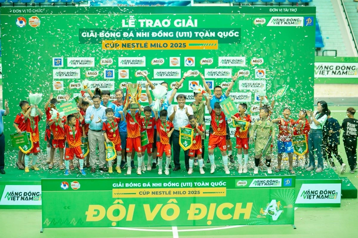 U11 Hưng Yên lần đầu vô địch Giải Bóng đá Nhi đồng Toàn quốc – Cúp Nestlé MILO 2025 sau trận chung kết đầy kịch tính