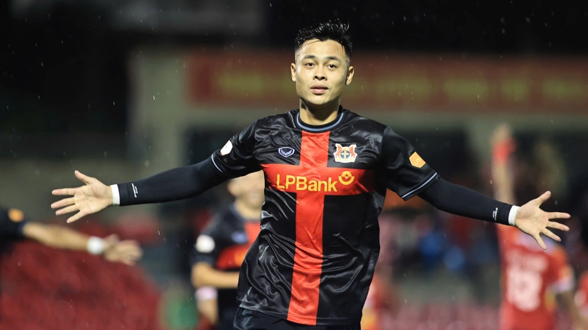 Đức Chiến nằm trong số 20 cầu thủ đã ghi bàn ở vòng 1 V-League 2025/2026 (Ảnh: Đức Minh)