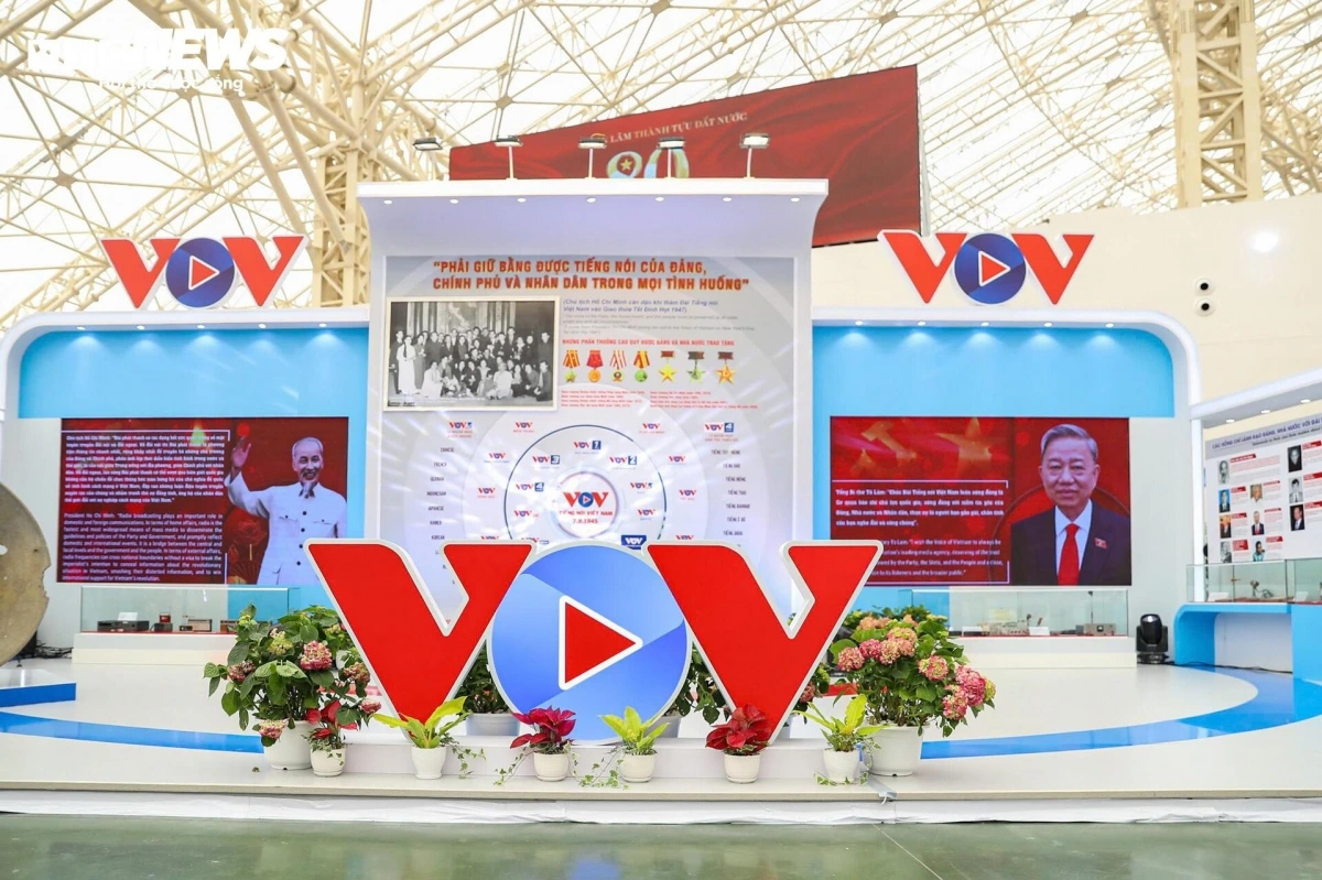 Gian trưng bày của VOV tại triển lãm 80 năm thành tựu Đất nước