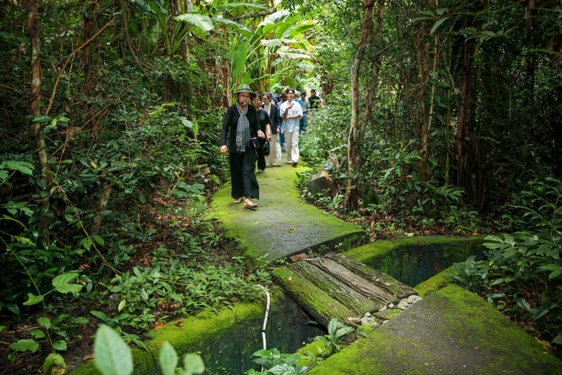 Tourists in the forest of the Lo Go – Xa Mat national park (Photo: VNA)
