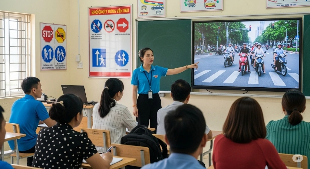 Văn hóa giao thông dựa trên kiềm chế và tôn trọng cần được xây dựng, đặc biệt tích là hợp trong quá trình đào tạo lái xe (Ảnh minh họa: Gemini AI)